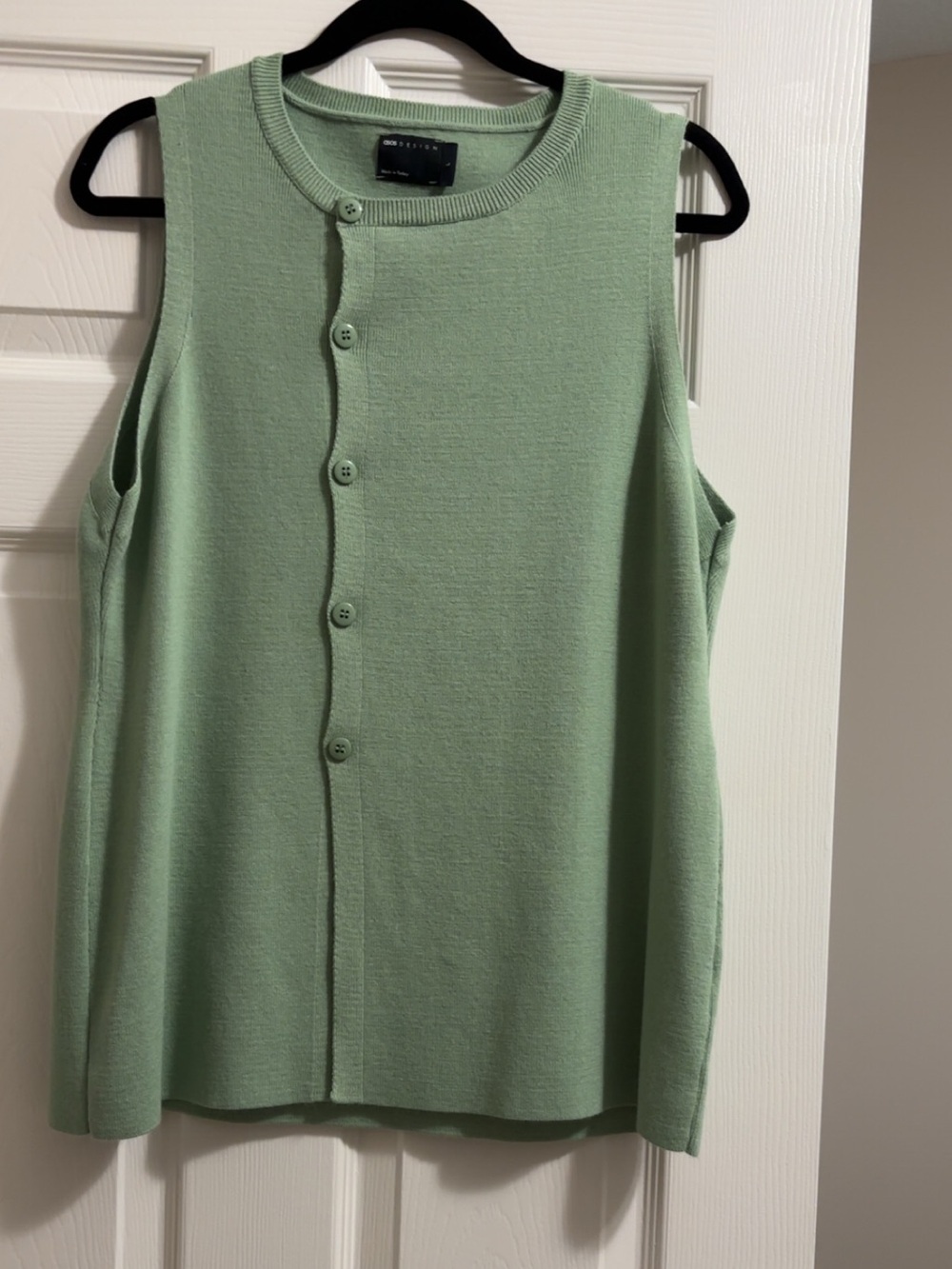 ASOS DESIGN knit asymmetric vest in green